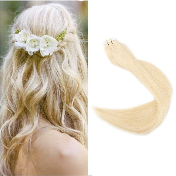✨ ?4 PACKS 22” #613 PLATINUM HUMAN HAIR TAPE INS main image 5